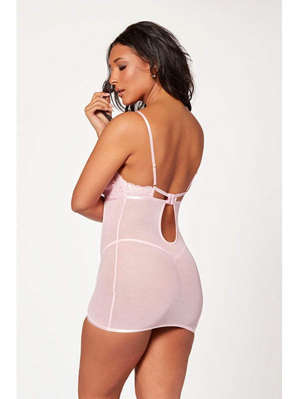 Seven Til Midnight Slim Fit Chemise And Thong Panty Set Pink 2 Piece