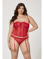 Seven Til Midnight Bustier & Panty Set Red 2 Piece