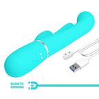 Party Up ANDY Multi Function USB Rechargeable Rabbit Vibrator With Flicking & Thumping Tip 22.2cm Party Up
