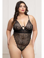 Seven Til Midnight Floral Lace Teddy Black OSX