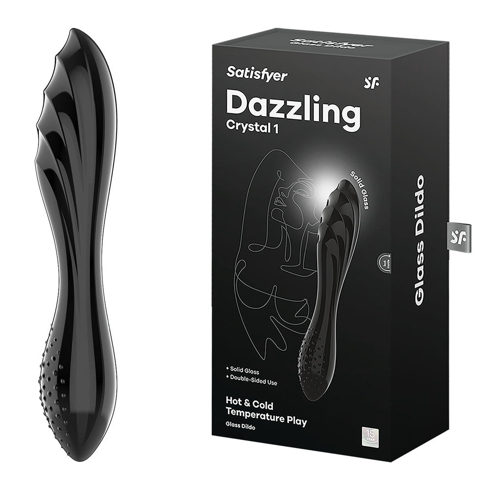 Satisfyer Dazzling Crystal 1 Glass Double Ended Dildo Black Satisfyer