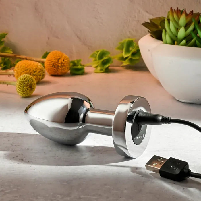 Gender X ROCKIN METAL PLUG USB Rechargeable Vibrating Butt Plug XL Gender X