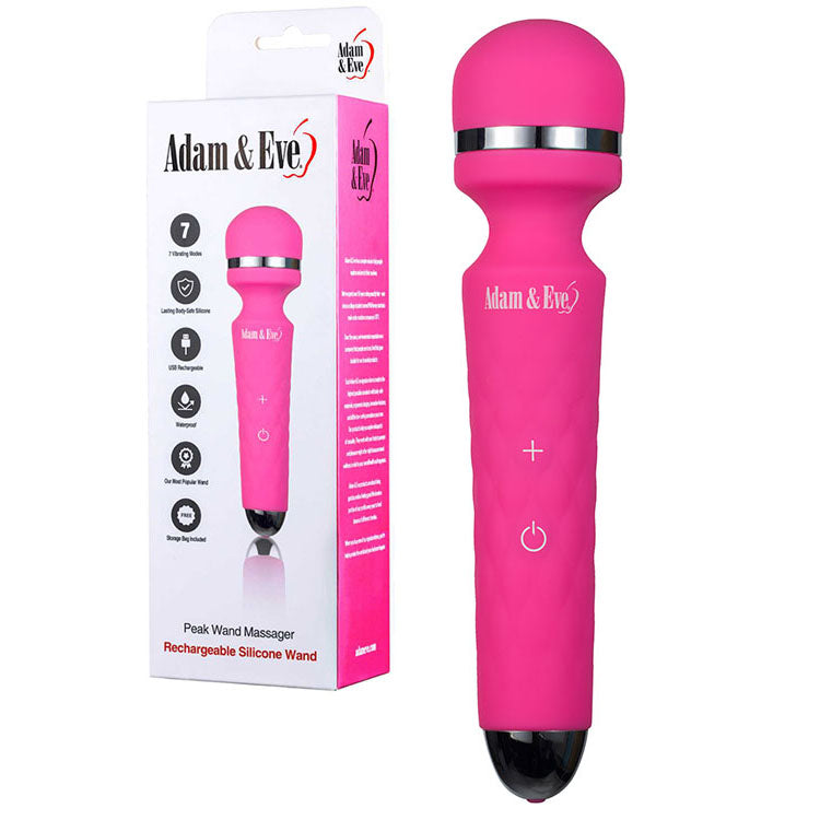 Adam & Eve Peak USB Rechargeable Massager Wand 19.1cm Adam & Eve
