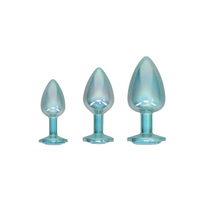 Shots Toys OUCH! Paris Collection Metal Anal Plug Set With Gem Bases Set Of 3 Sizes Shots Toys
