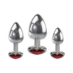 Adam & Eve Three Hearts Gem Anal Plug Set Butt Plugs With Gem Bases Set Of 3 Sizes Adam & Eve