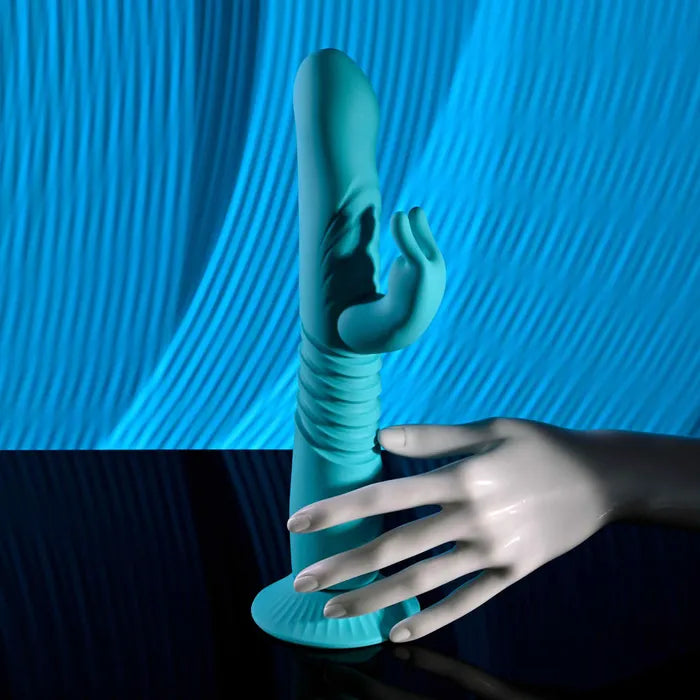 Evolved BUNNY HOP USB Rechargeable Thrusting Rabbit Vibrator With Suction Base 25.1cm Evolved