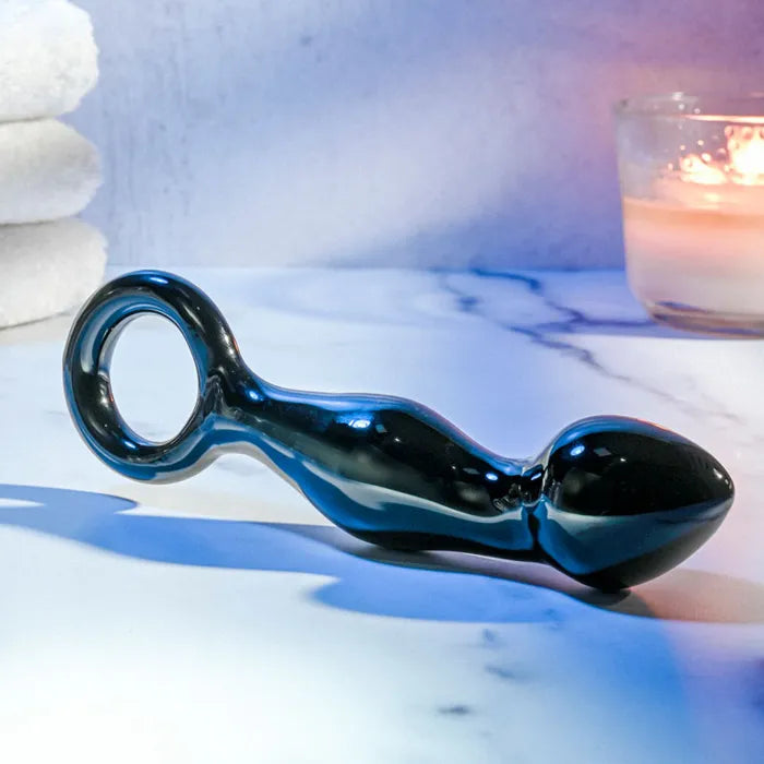 Adam & Eve ADAMS Glass Prostate Massager 16.6cm Black Adam & Eve