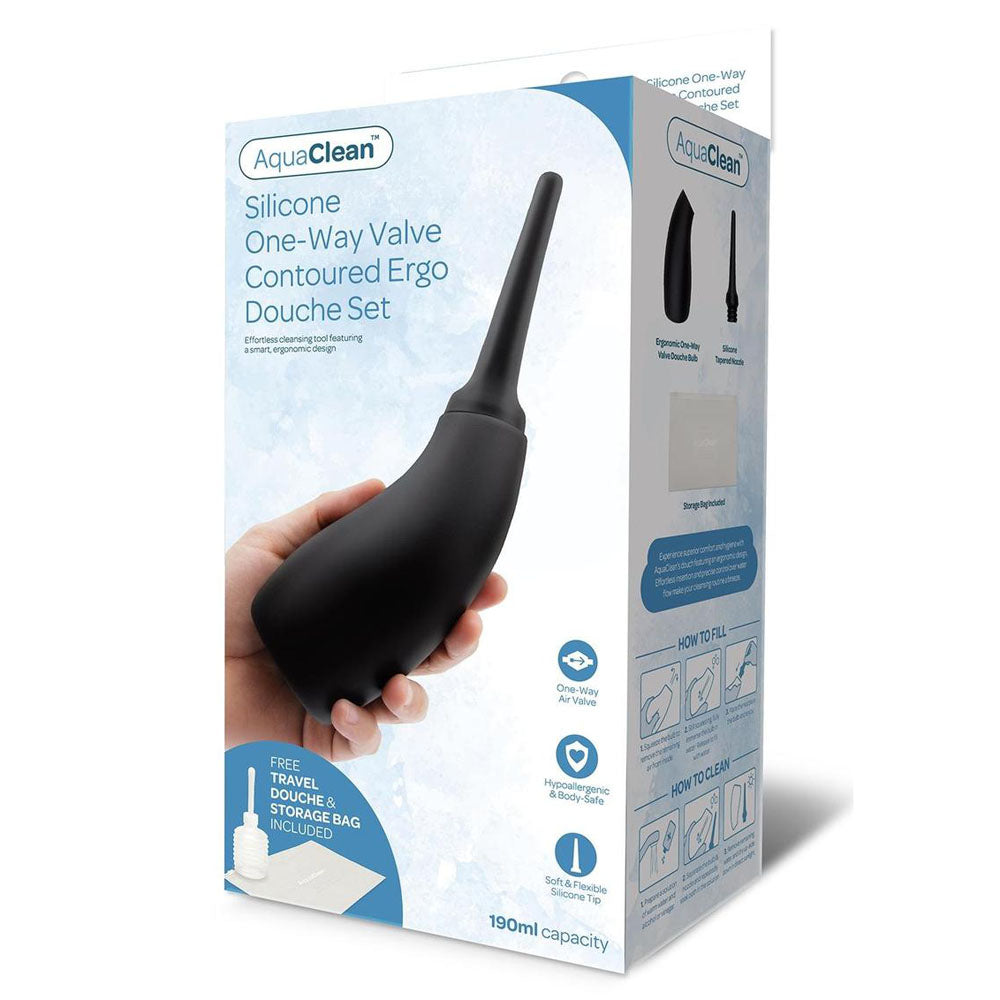 Xgen Products AquaClean Silicone 1 Way Valve Contoured Ergo Douche Set 190ml Capacity With Free Travel Douche Included Xgen Products