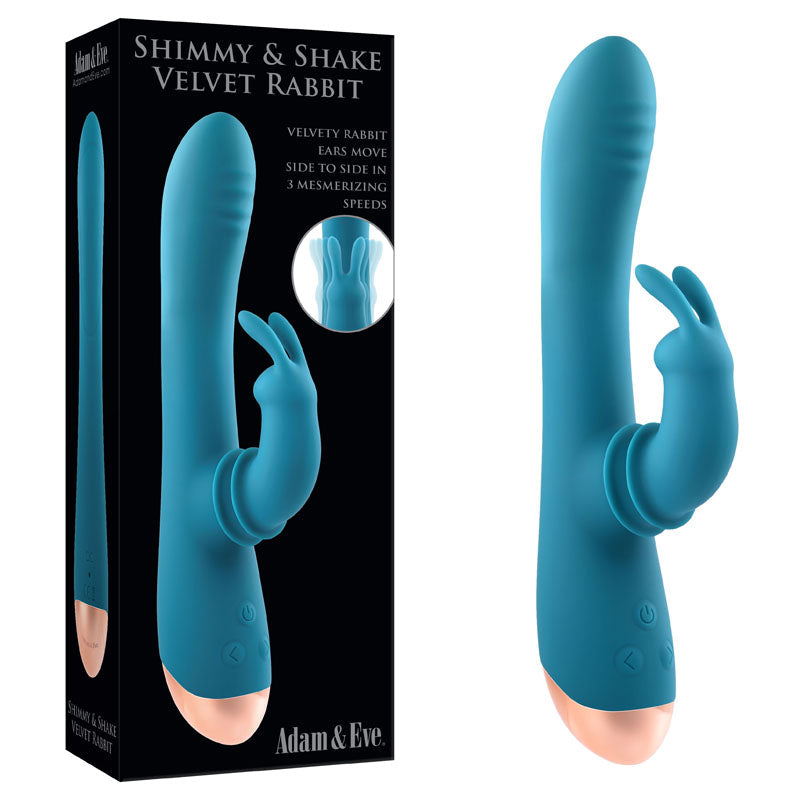 Adam & Eve SHIMMY & SHAKE VELVET RABBIT USB Rechargeable Rabbit Vibrator 22.4cm Adam & Eve