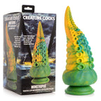 XR Brands Creature Cocks Monstropus Tentacled Monster Silicone Fantasy Dildo 21.6cm Green / Yellow XR Brands