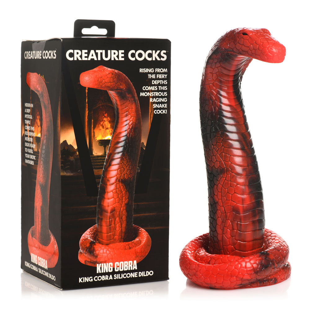 XR Brands Creature Cocks King Cobra Silicone Fantasy Dildo 21.4cm Red XR Brands