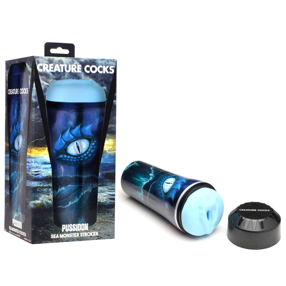 XR Brands Creature Cocks Pussidon Sea Monster Fantasy Stroker Blue XR Brands