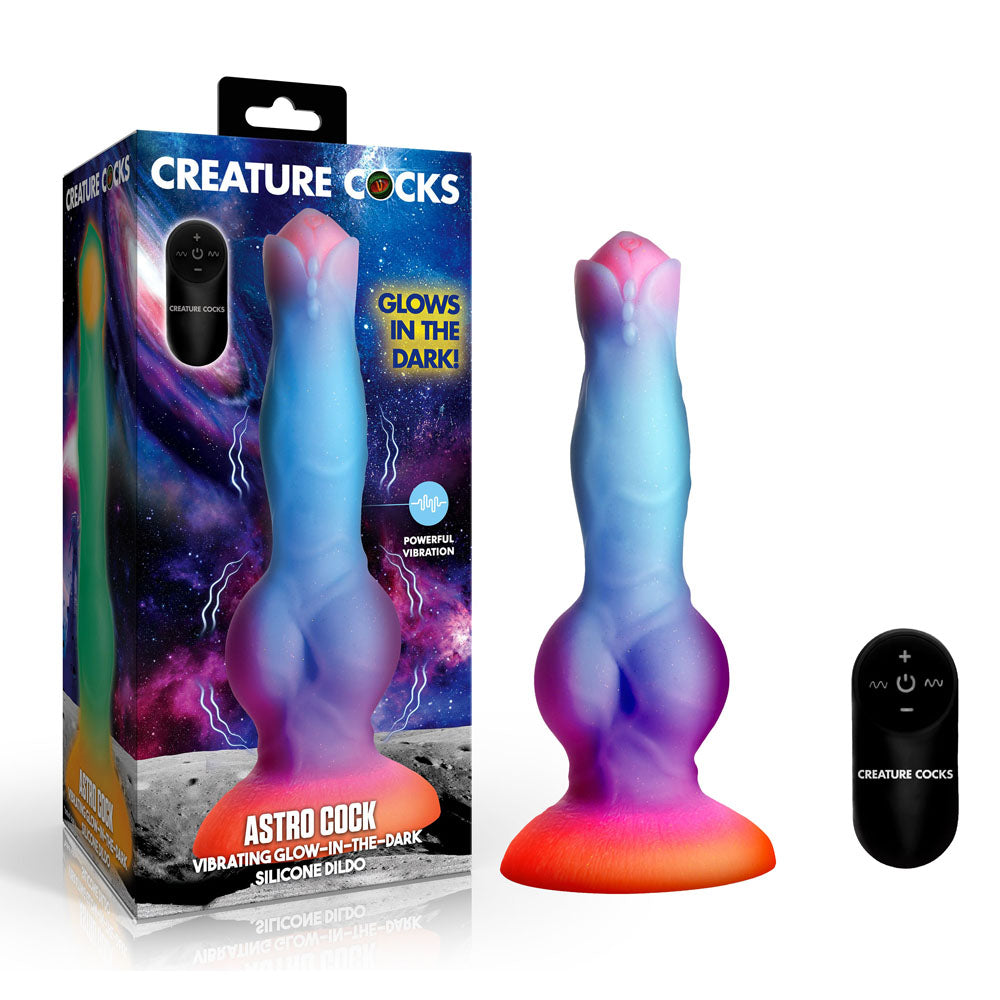XR Brands Creature Cocks Astro Cock Glow In Dark Vibrating Fantasy Dildo With Remote 20.6cm