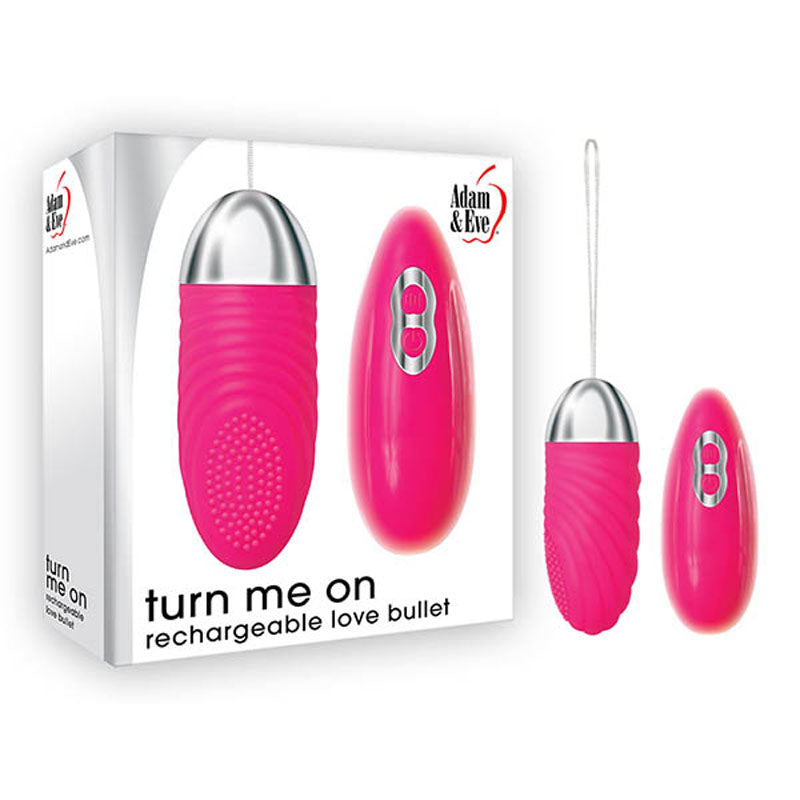 Adam & Eve Turn Me On Rechargeable Love Bullet Vibrator With Remote Pink Adam & Eve