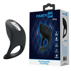 Party Up KING USB Rechargeable Cock Ring Black Party Up