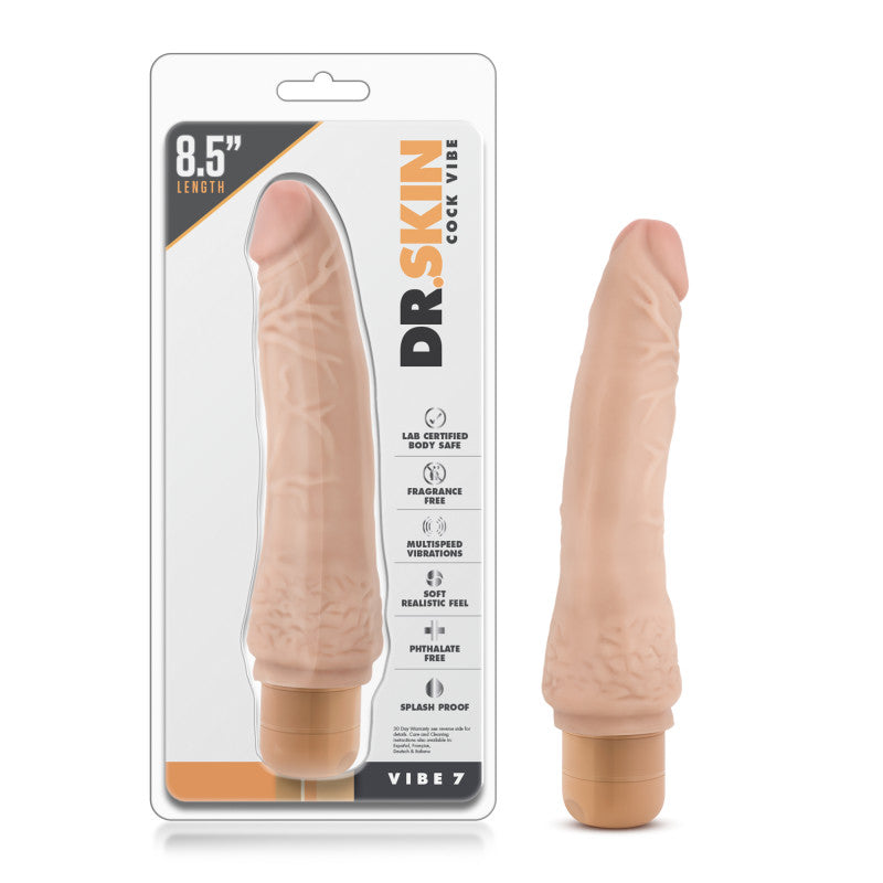 Blush Novelties Dr Skin Cock Vibe 7 Vibrating Dong 8.5 Inch