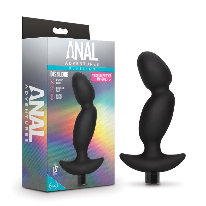 Anal Adventures Platinum Vibrating Prostate Massager 04 16.5cm Blush Novelties