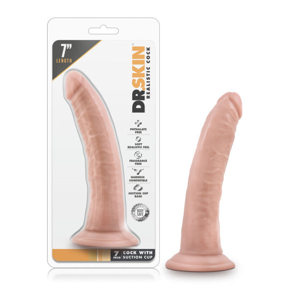 Blush Novelties Dr Skin Cock With Suction Cup Dong 7 Inch