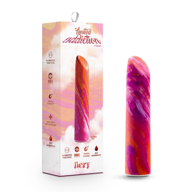 Blush Novelties Limited Addiction Fiery Power Vibe USB Rechargeable Bullet Vibrator 10.2cm Blush Novelties