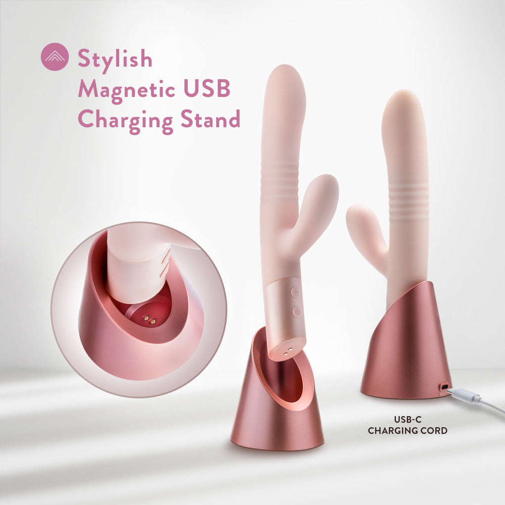 Blush Novelties Fraya USB Rechargeable Thrusting Rabbit Vibrator 24.1cm Blush Novelties