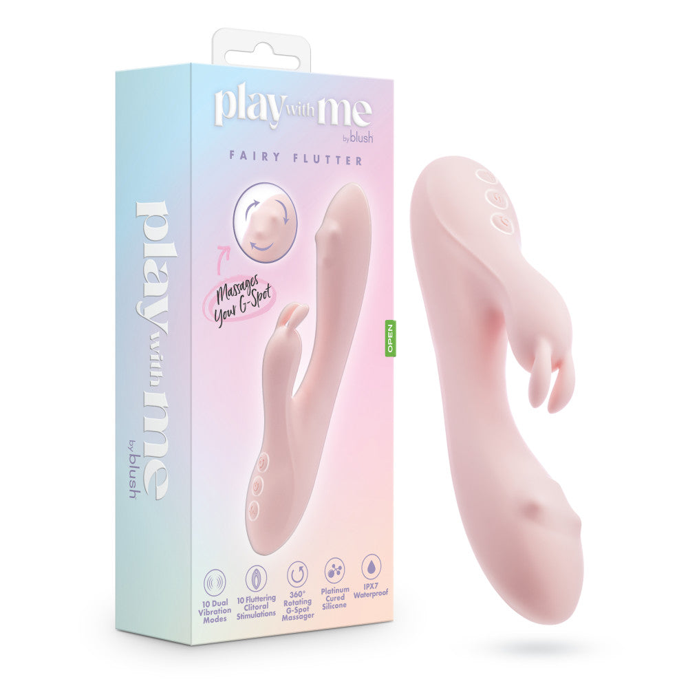 Blush Novelties Play With Me Fairy Flutter USB Rechargeable Rabbit Vibrator 19.7cm Blush Novelties