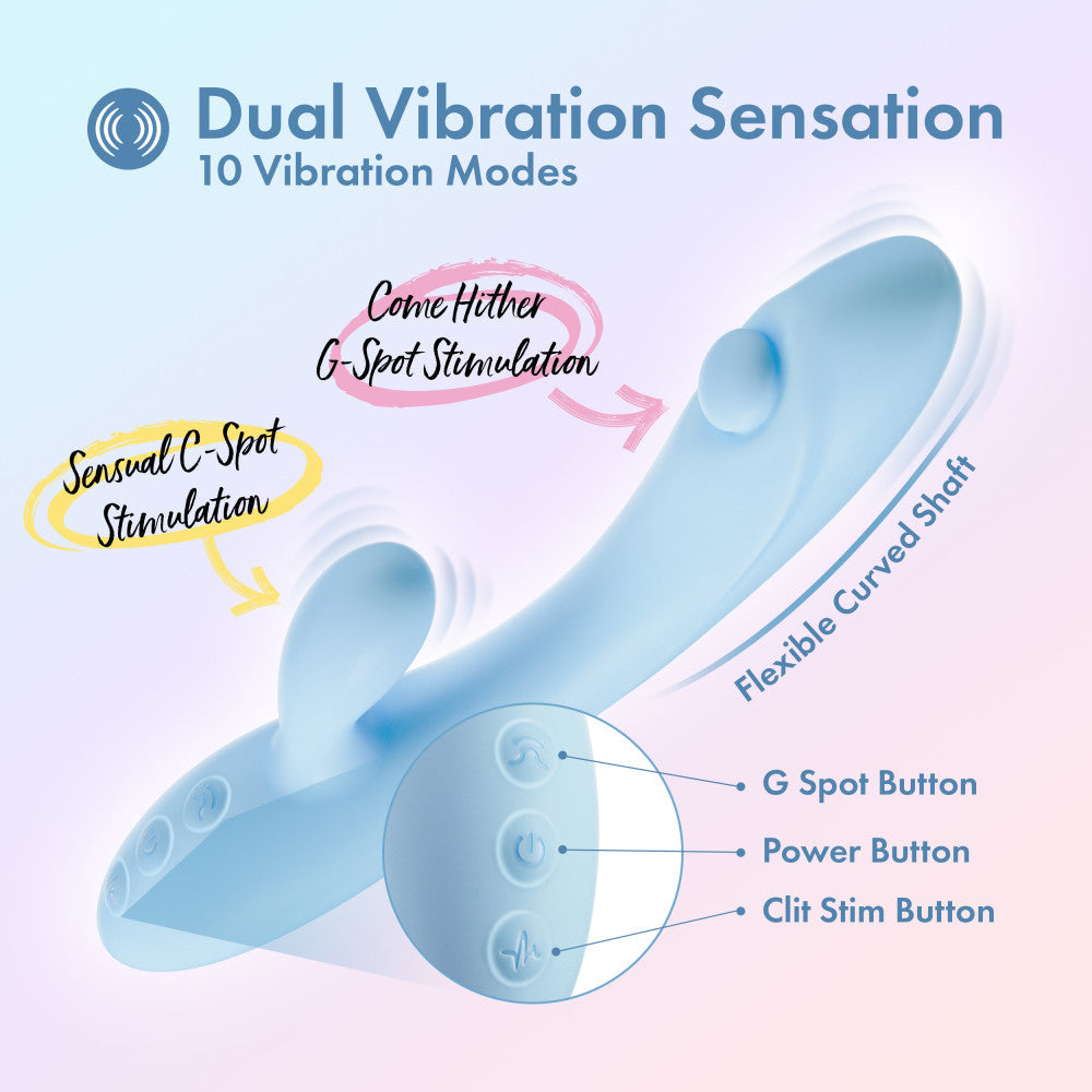 Blush Novelties Play With Me Moondust Magic USB Rechargeable Rabbit Vibrator 20.3cm Blush Novelties