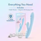 Blush Novelties Play With Me Moondust Magic USB Rechargeable Rabbit Vibrator 20.3cm Blush Novelties