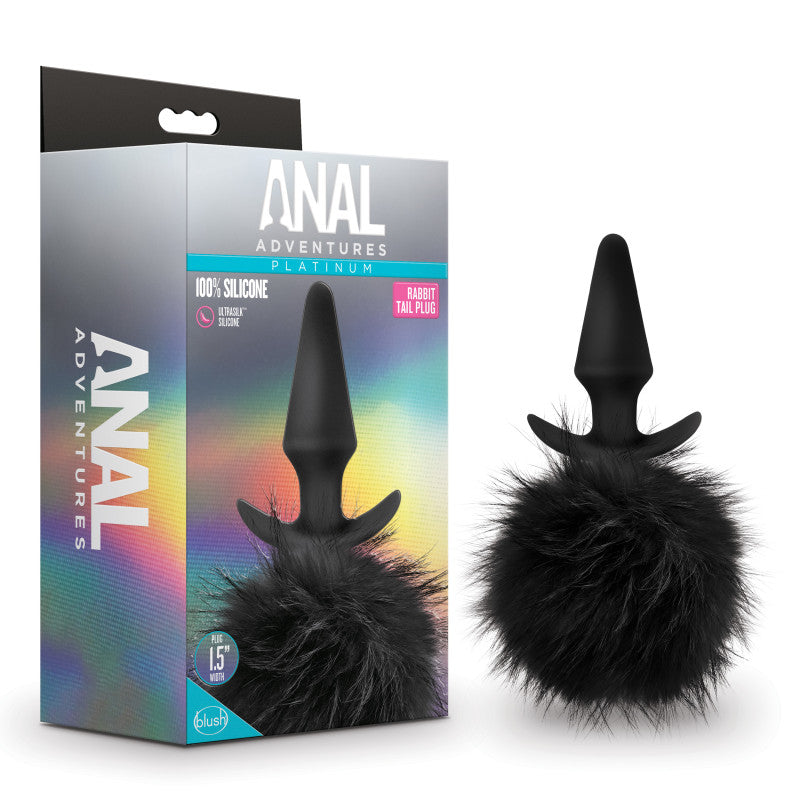 Blush Novelties Anal Adventures Platinum Rabbit Tail 10cm Butt Plug With Bunny Tail
