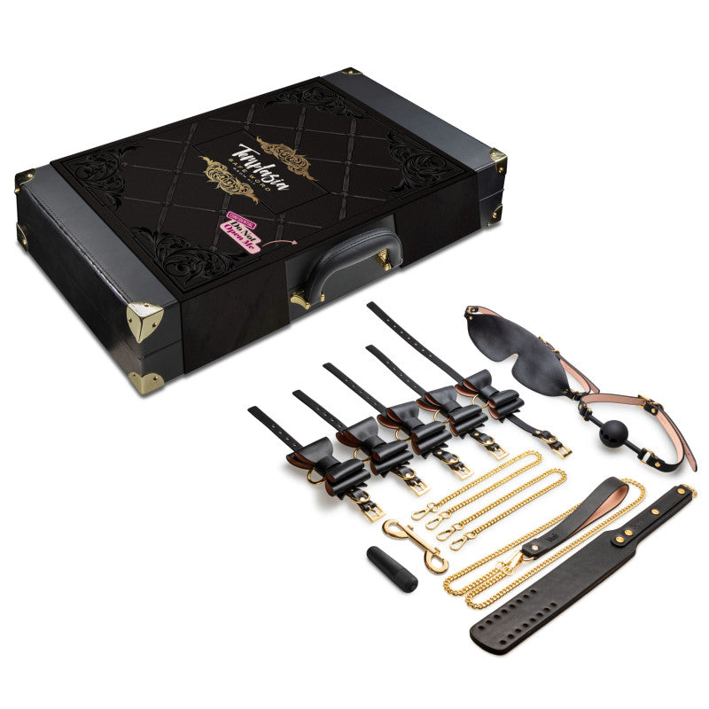 Temptasia Safe Word Bondage Kit With Suitcase 9 Piece Bondage Set Blush Novelties