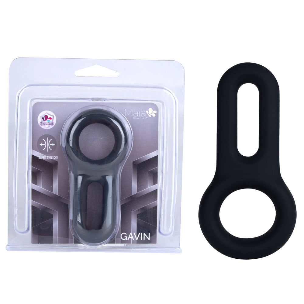 Maia GAVIN Cock & Balls Ring Black