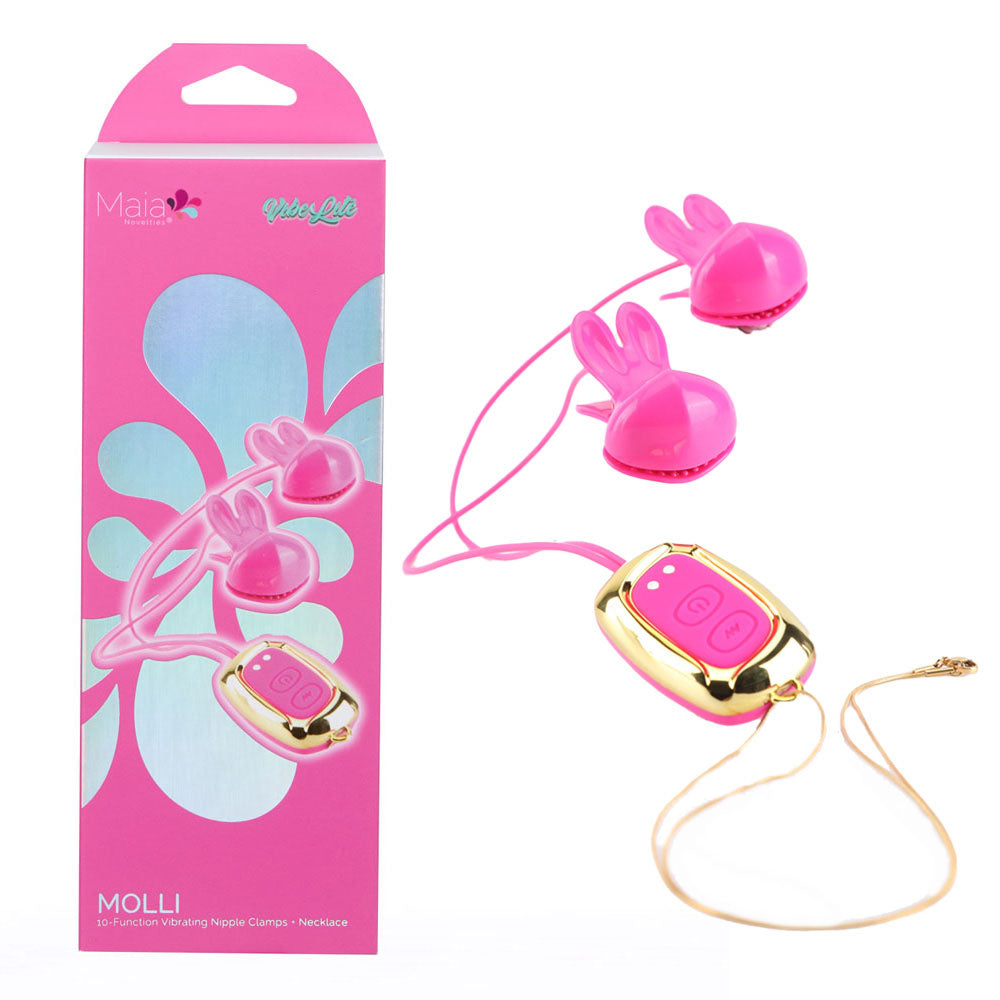 Maia MOLLI USB Rechargeable Vibrating Nipple Clamps & Necklace Maia Toys