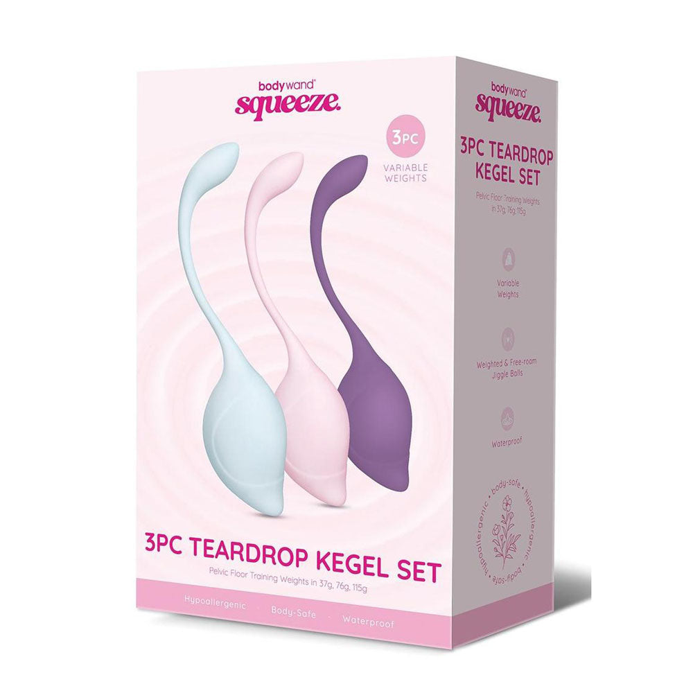 Bodywand Squeeze Teardrop Weighted Kegel Set 3 Piece Kit Bodywand
