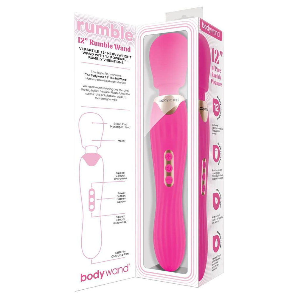 Bodywand RUMBLE WAND USB Rechargeable Massage Wand Hot Pink