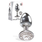 Adam & Eve Metallic Medium Butt Plug With Clear Gem Base 8.2cm