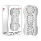 Adam & Eve Triple Chamber Ball Drainer Masturbator Sleeve Clear Adam & Eve