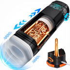 CyberSkin The Titan USB Rechargeable Thrusting & Vibrating Auto Masturbator With Heater Black CyberSkin