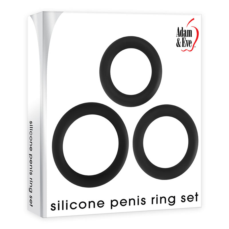 Adam & Eve Silicone Penis Ring Set Set Of 3 Sizes