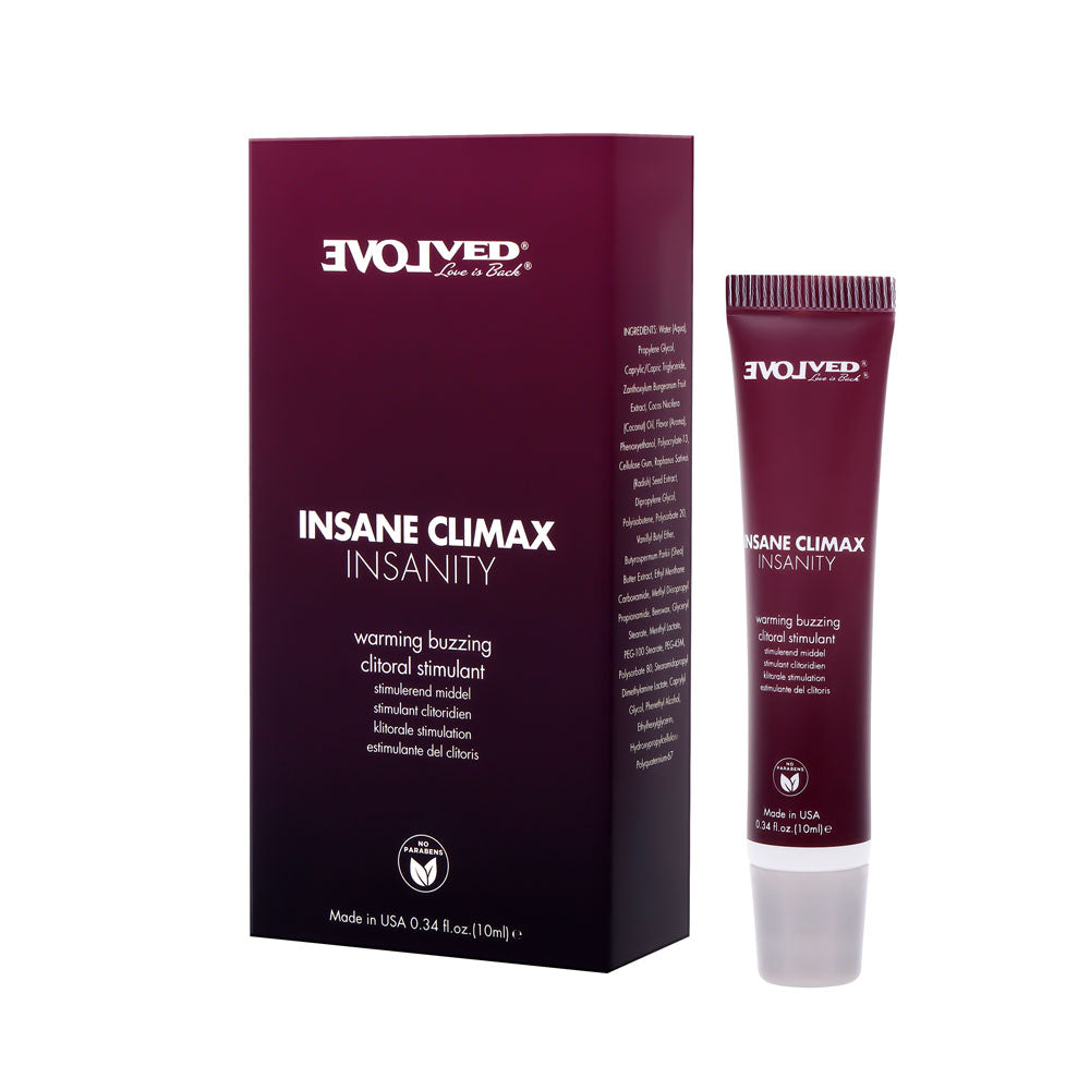 Evolved INSANE CLIMAX INSANITY Warming Buzzing Clitoral Stimulation Gel 10ml Evolved