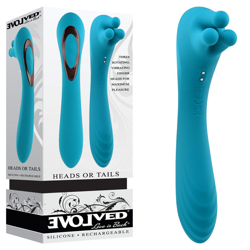 Evolved HEADS OR TAILS USB Rechargeable Dual Ended Massager 19.3cm Evolved