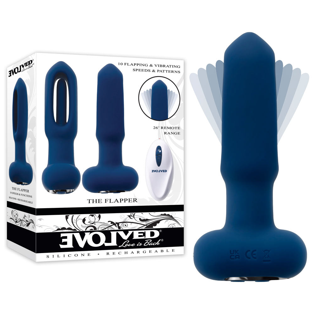 Evolved THE FLAPPER USB Rechargeable Vibrating & Flapping Butt Plug With Remote Evolved