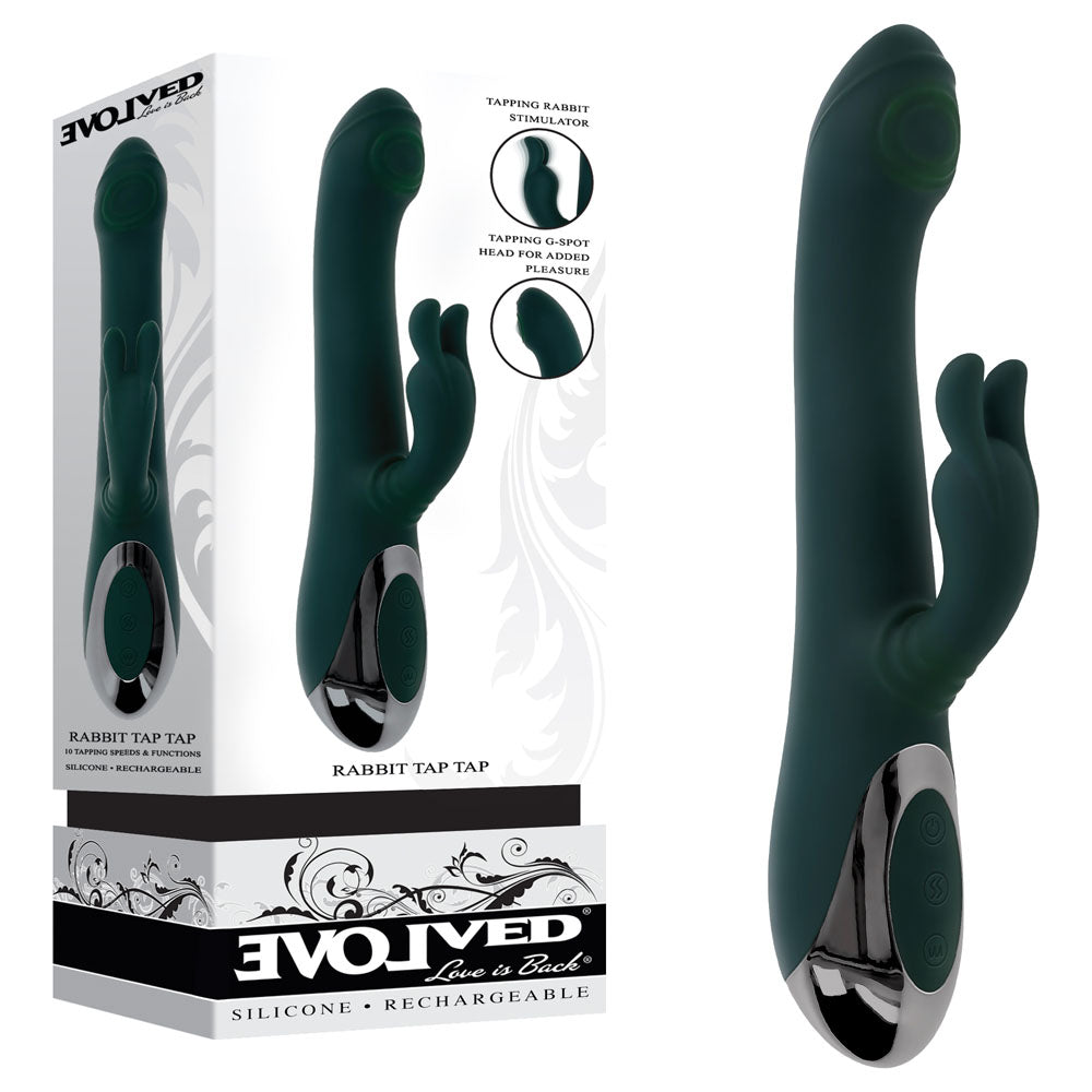 Evolved RABBIT TAP TAP USB Rechargeable Rabbit Vibrator With Tapping Tip 25cm Evolved