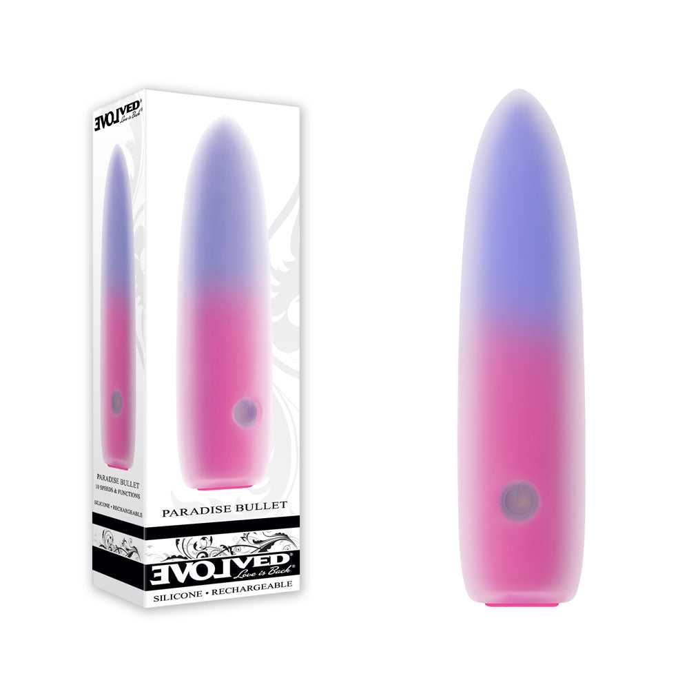 Evolved PARADISE BULLET USB Rechargeable Bullet Vibrator Pink / Purple Evolved
