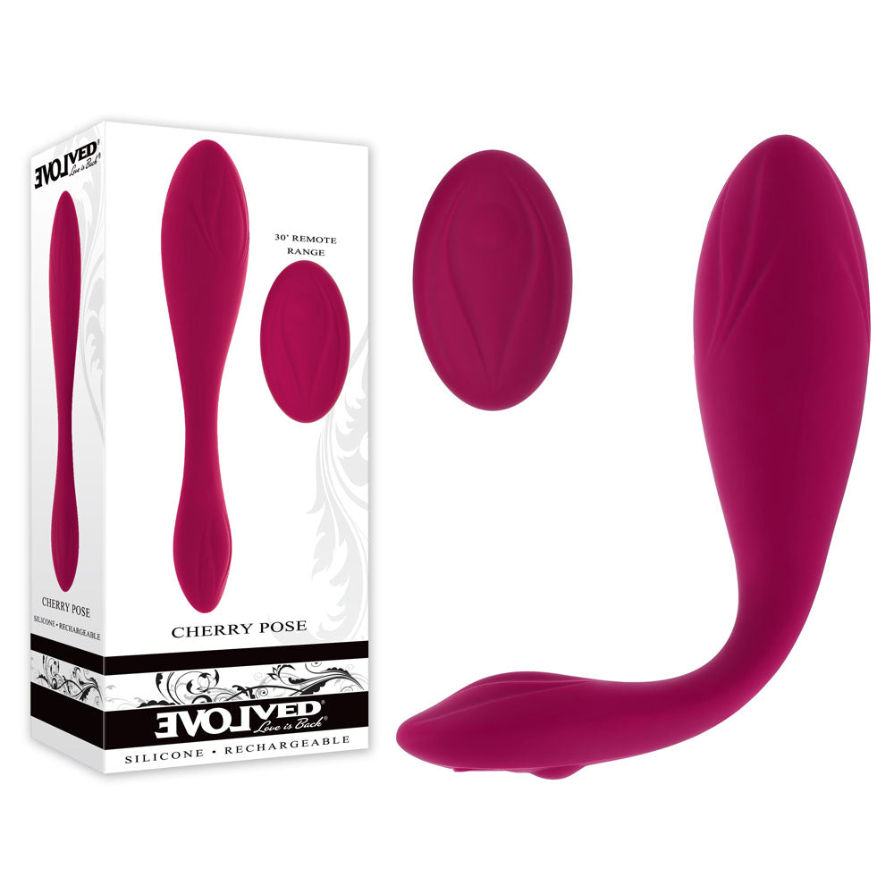 Evolved CHERRY POSE USB Rechargeable Flexible & Posable Vibrator With Remote Evolved