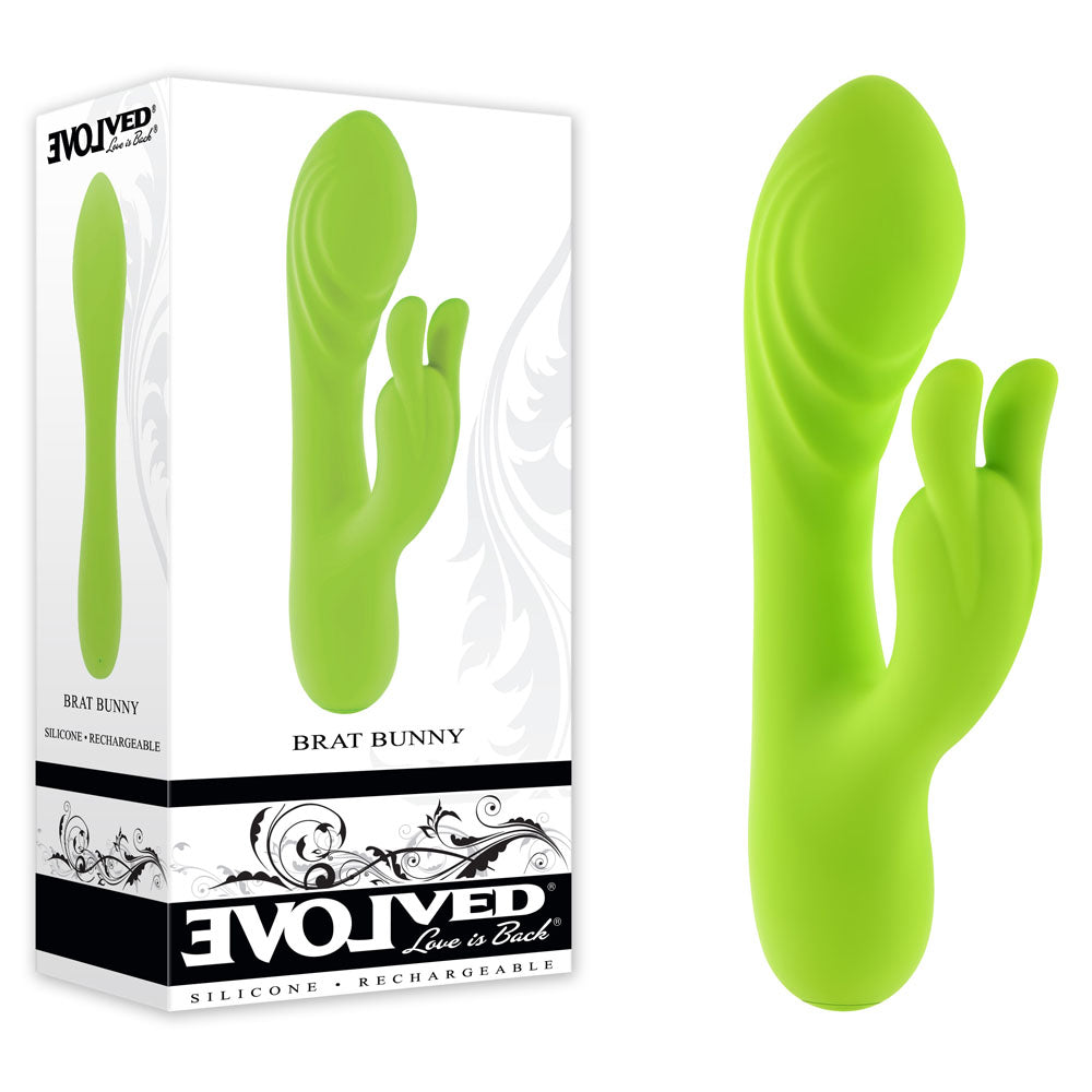 Evolved BRAT BUNNY USB Rechargeable Rabbit Vibrator 16.2cm Green