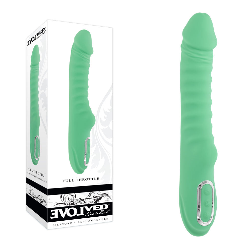 Evolved FULL THROTTLE USB Rechargeable Vibrator 24.1cm Mint Green