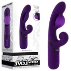 Evolved PLEASURE PUFF USB Rechargeable Inflatable Rabbit Vibrator 24.1cm Purple