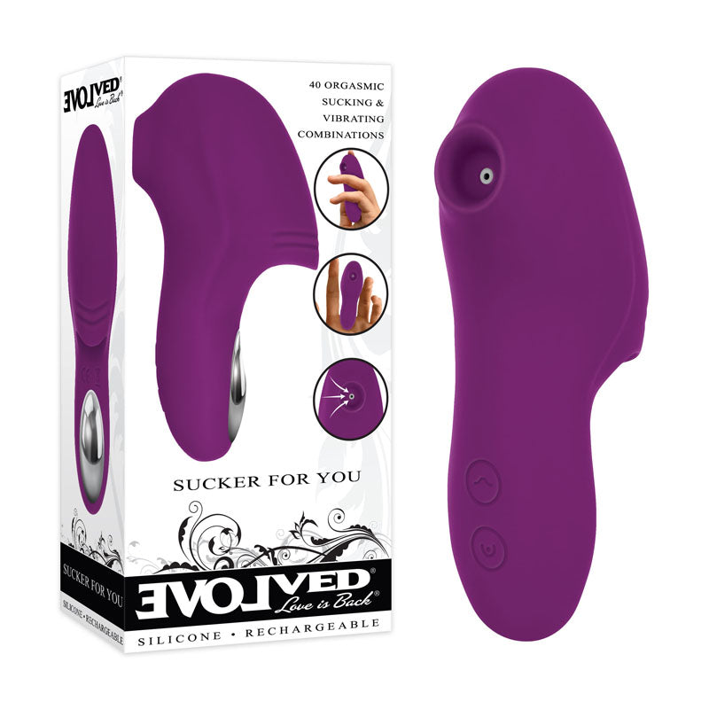 Evolved SUCKER FOR YOU USB Rechargeable Sucking & Vibrating Finger Stimulator Evolved
