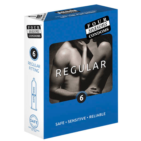 Four Seasons Regular Condoms Regular Fit Lubricated Condoms 6 Pack Four Seasons