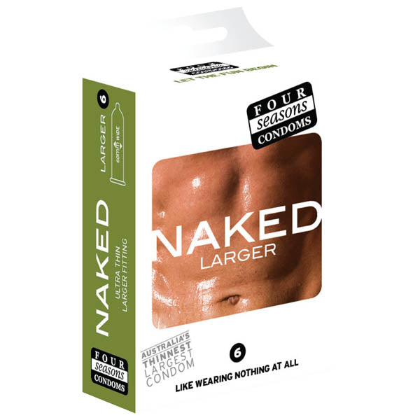 Four Seasons Naked Larger Fitting Lubricated Condoms 6 Pack Four Seasons