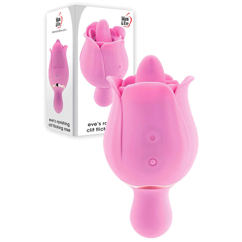 Adam & Eve EVES RAVISHING CLIT FLICKING ROSE USB Rechargeable Rose Flicking Stimulator Adam & Eve